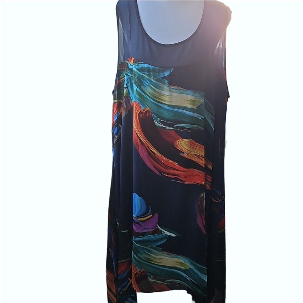 NWT....Colorful Abstract Sleeveless Dress.  20W
